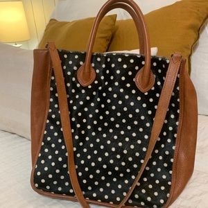 Madewell Transport Calf-hair Polka Dot Leather Bag